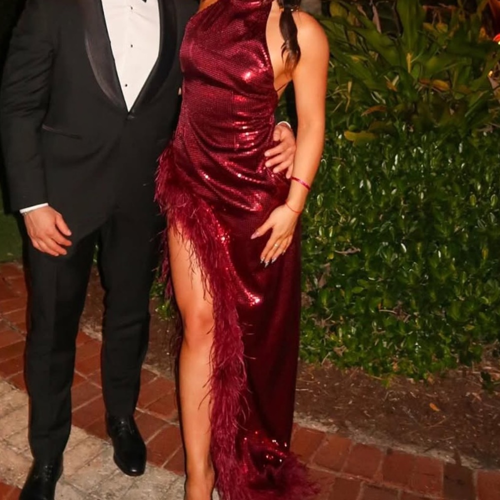 Retrofete Burgundy Sequin Gown